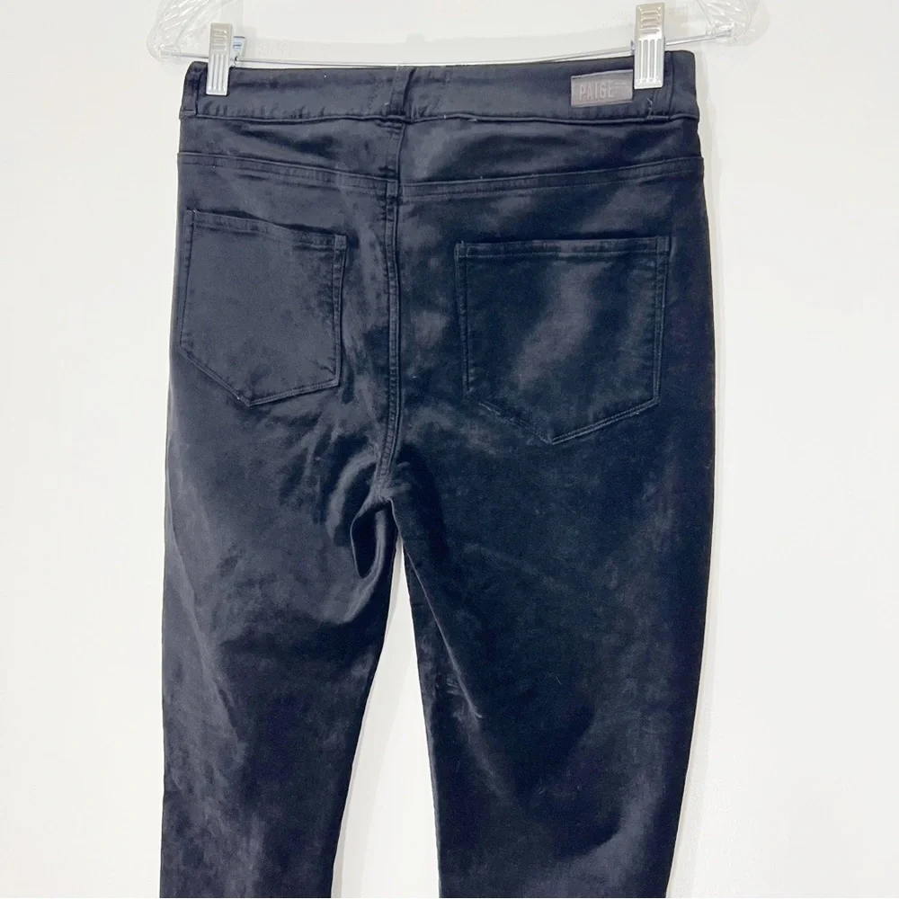 Paige Hoxton Ankle Peg Straight Velvet Jeans in Black Overdye Size 26